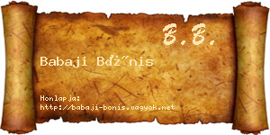 Babaji Bónis névjegykártya