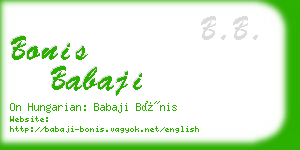bonis babaji business card